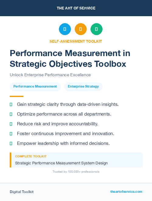 Performance Measurement in Strategic Objectives Toolbox