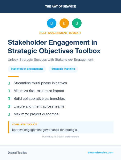 Stakeholder Engagement in Strategic Objectives Toolbox