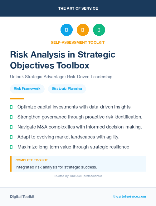 Risk Analysis in Strategic Objectives Toolbox