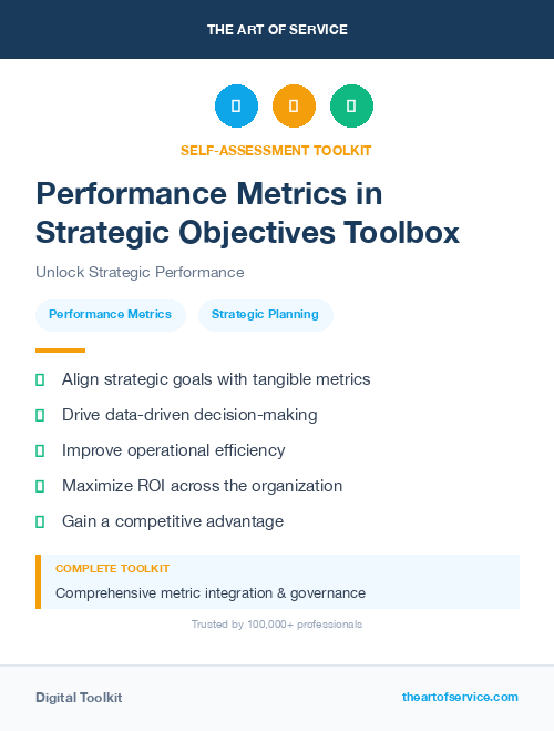 Performance Metrics in Strategic Objectives Toolbox