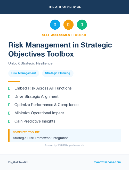 Risk Management in Strategic Objectives Toolbox