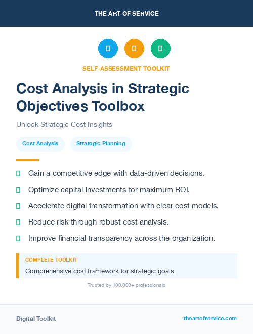 Cost Analysis in Strategic Objectives Toolbox
