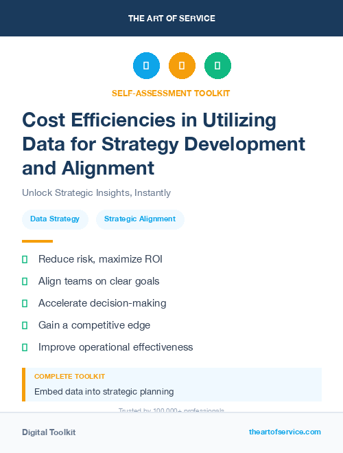 Cost Efficiencies in Utilizing Data for Strategy Development and Alignment