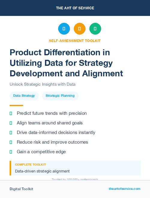Product Differentiation in Utilizing Data for Strategy Development and Alignment