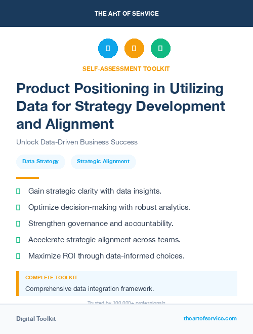 Product Positioning in Utilizing Data for Strategy Development and Alignment