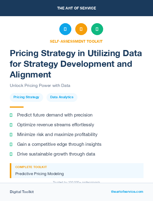Pricing Strategy in Utilizing Data for Strategy Development and Alignment