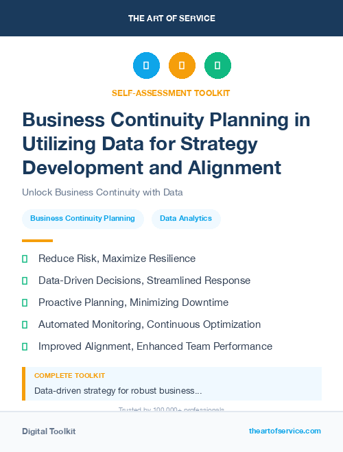 Business Continuity Planning in Utilizing Data for Strategy Development and Alignment