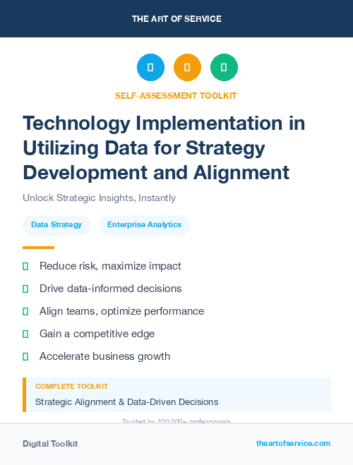 Technology Implementation in Utilizing Data for Strategy Development and Alignment