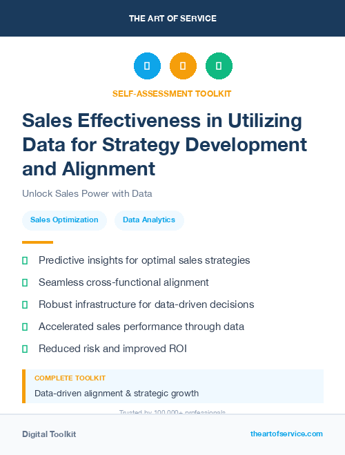 Sales Effectiveness in Utilizing Data for Strategy Development and Alignment