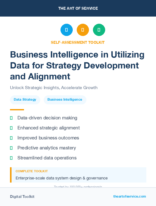 Business Intelligence in Utilizing Data for Strategy Development and Alignment
