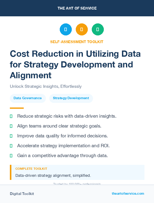 Cost Reduction in Utilizing Data for Strategy Development and Alignment