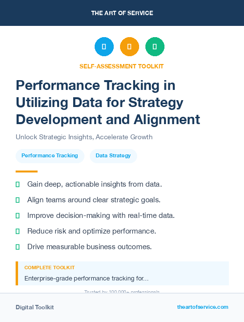 Performance Tracking in Utilizing Data for Strategy Development and Alignment