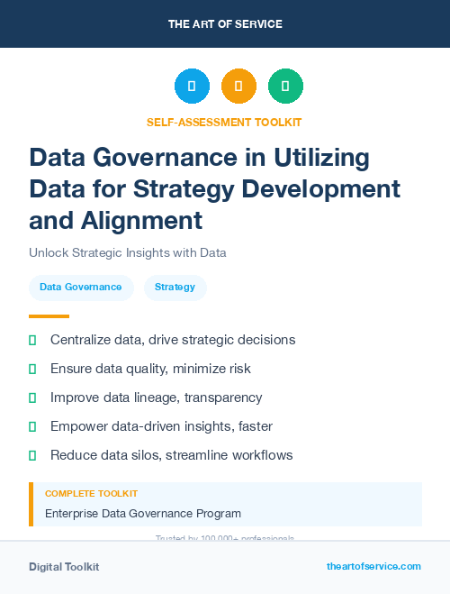 Data Governance in Utilizing Data for Strategy Development and Alignment