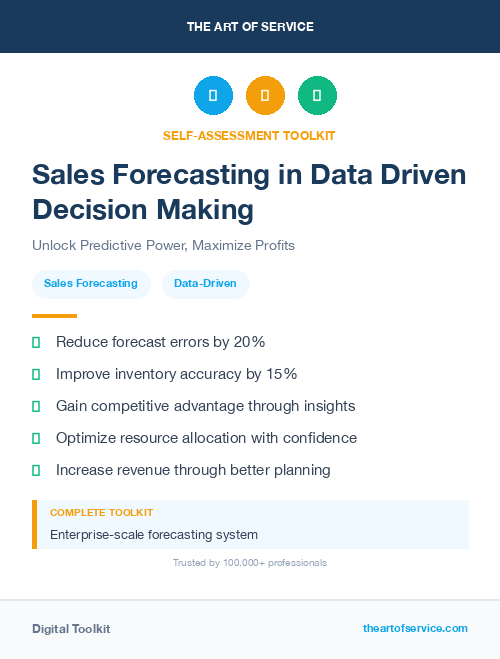 Sales Forecasting in Data Driven Decision Making