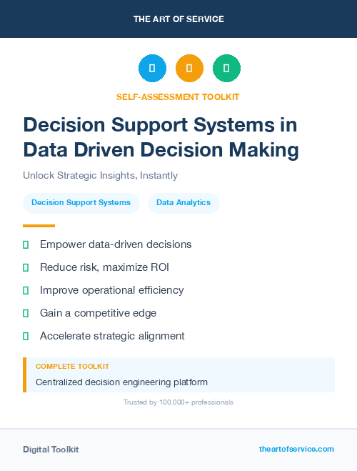 Decision Support Systems in Data Driven Decision Making