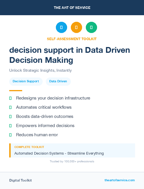 decision support in Data Driven Decision Making