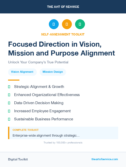 Focused Direction in Vision, Mission and Purpose Alignment