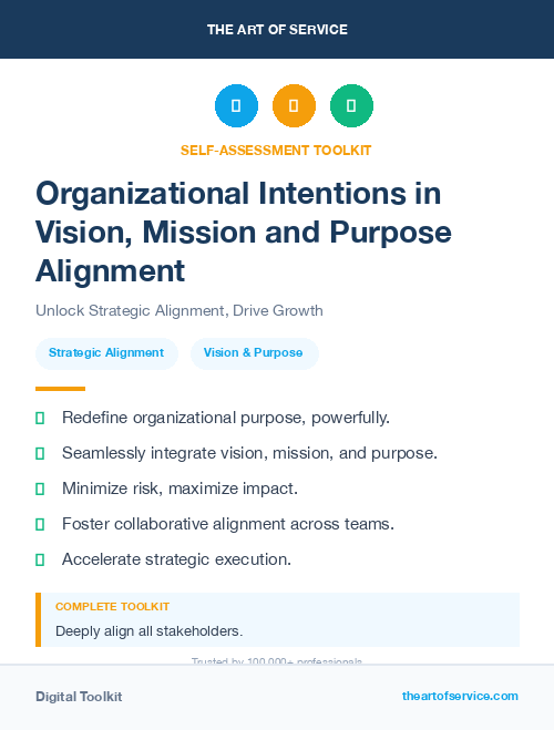 Organizational Intentions in Vision, Mission and Purpose Alignment