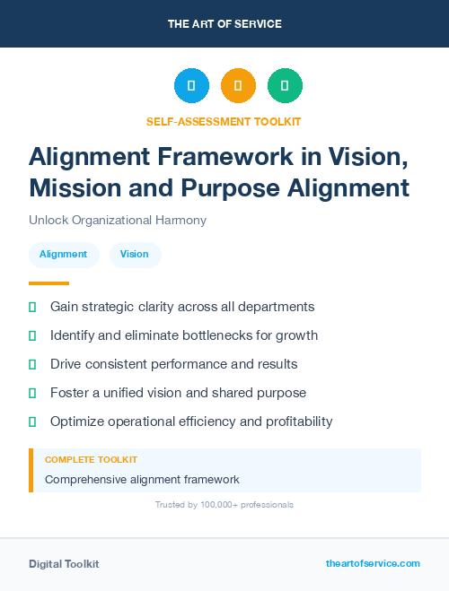 Alignment Framework in Vision, Mission and Purpose Alignment