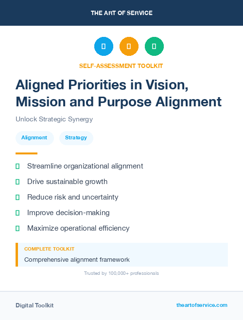 Aligned Priorities in Vision, Mission and Purpose Alignment