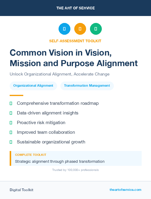 Common Vision in Vision, Mission and Purpose Alignment