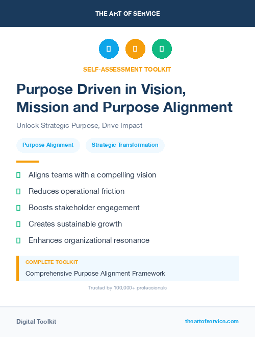 Purpose Driven in Vision, Mission and Purpose Alignment