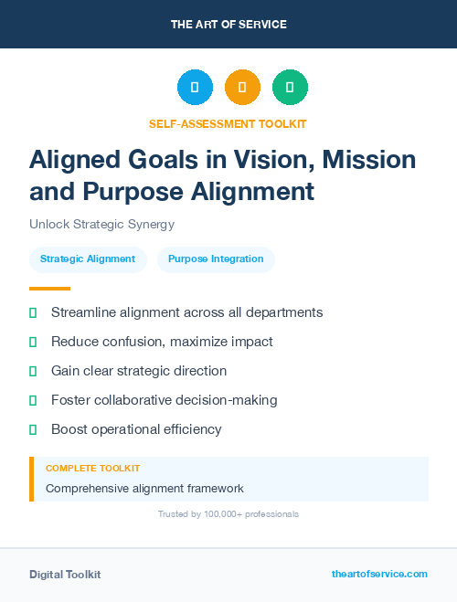 Aligned Goals in Vision, Mission and Purpose Alignment
