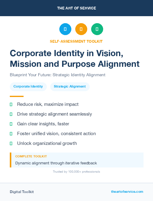 Corporate Identity in Vision, Mission and Purpose Alignment