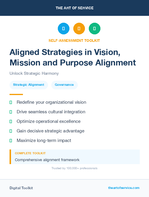 Aligned Strategies in Vision, Mission and Purpose Alignment
