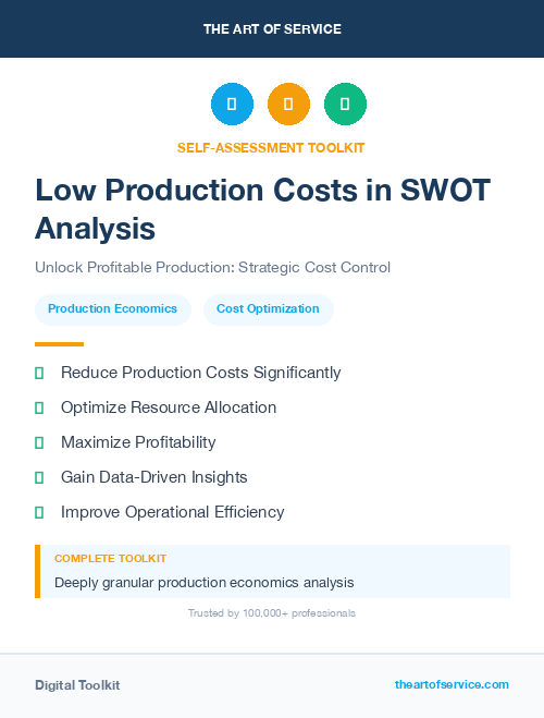 Low Production Costs in SWOT Analysis