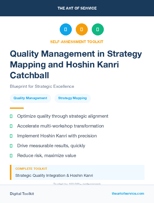 Quality Management in Strategy Mapping and Hoshin Kanri Catchball