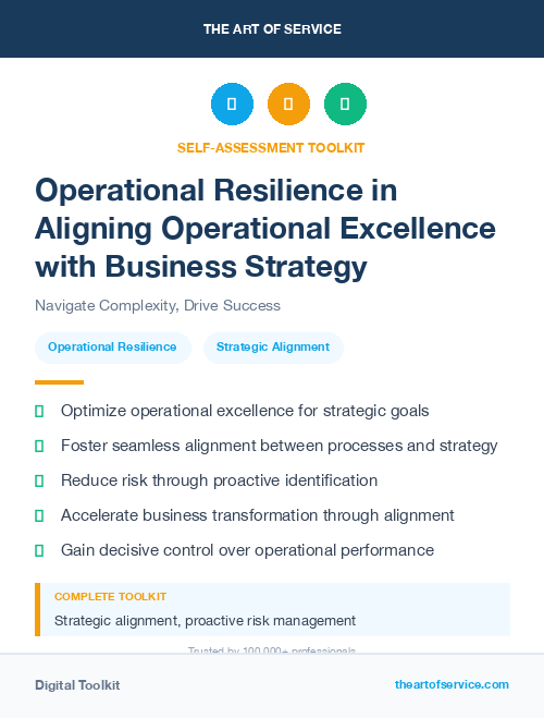 Operational Resilience in Aligning Operational Excellence with Business Strategy