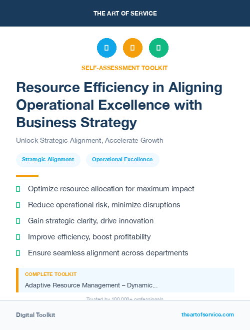 Resource Efficiency in Aligning Operational Excellence with Business Strategy