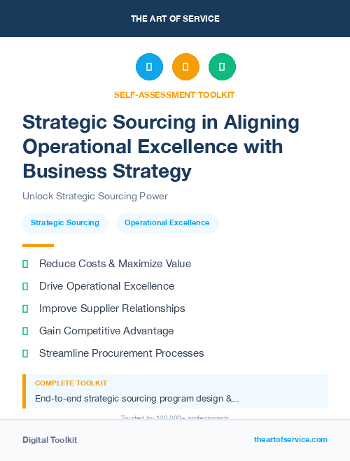 Strategic Sourcing in Aligning Operational Excellence with Business Strategy