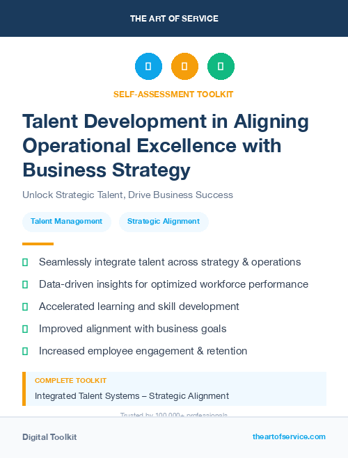 Talent Development in Aligning Operational Excellence with Business Strategy