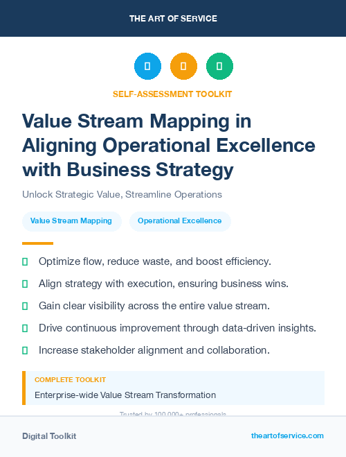 Value Stream Mapping in Aligning Operational Excellence with Business Strategy