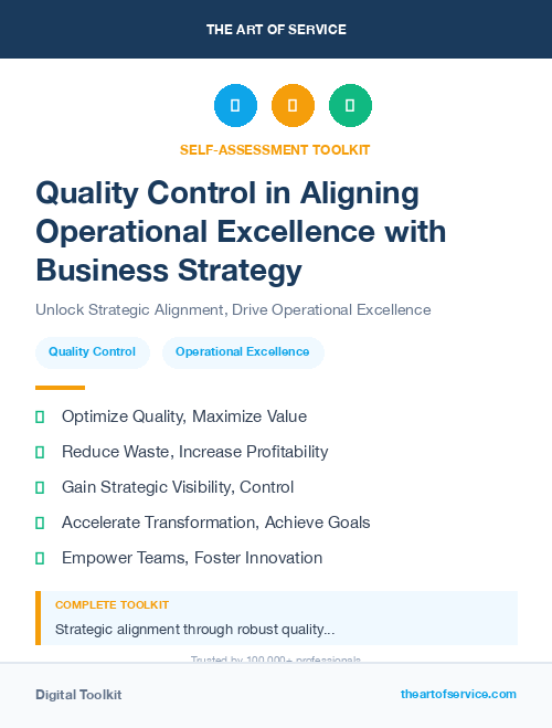Quality Control in Aligning Operational Excellence with Business Strategy