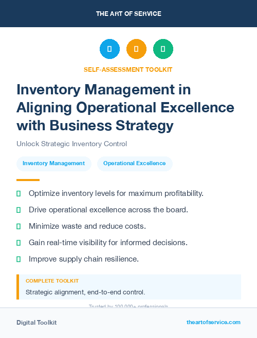 Inventory Management in Aligning Operational Excellence with Business Strategy