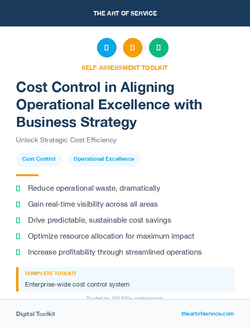 Cost Control in Aligning Operational Excellence with Business Strategy
