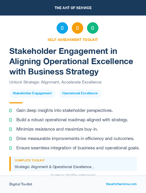 Stakeholder Engagement in Aligning Operational Excellence with Business Strategy