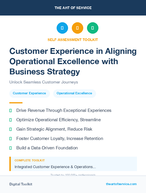 Customer Experience in Aligning Operational Excellence with Business Strategy