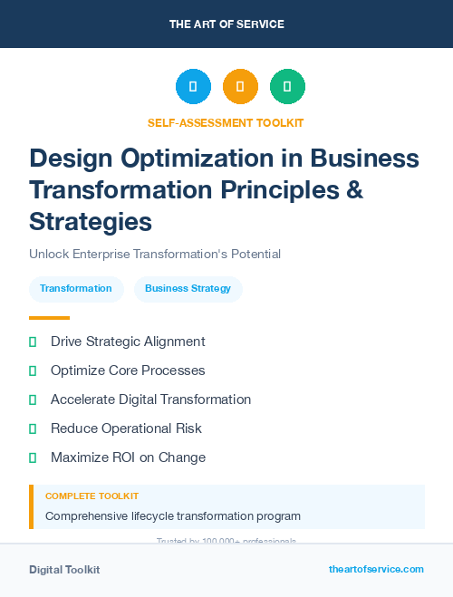 Design Optimization in Business Transformation Principles & Strategies