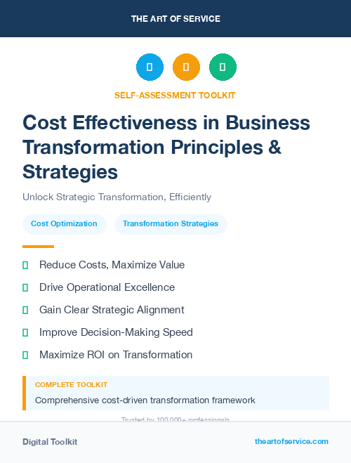 Cost Effectiveness in Business Transformation Principles & Strategies