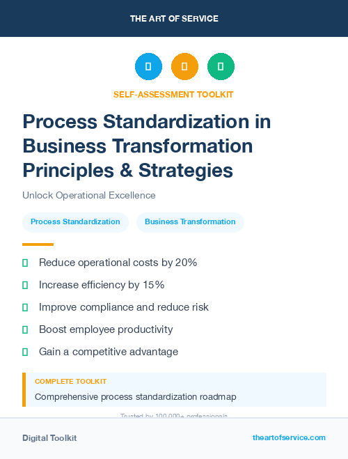 Process Standardization in Business Transformation Principles & Strategies