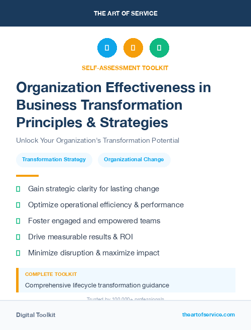 Organization Effectiveness in Business Transformation Principles & Strategies