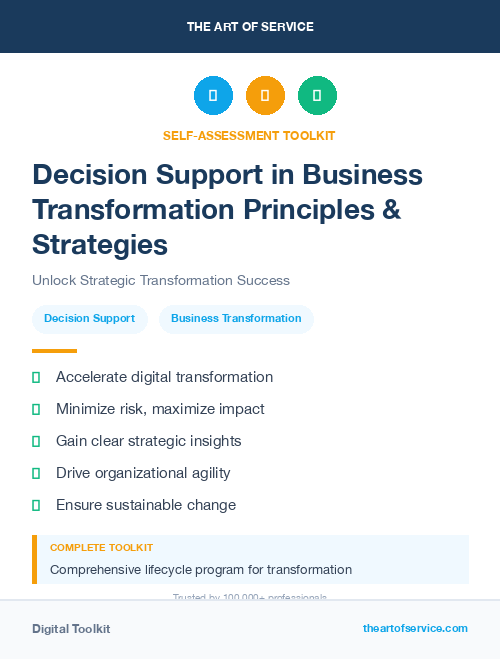Decision Support in Business Transformation Principles & Strategies