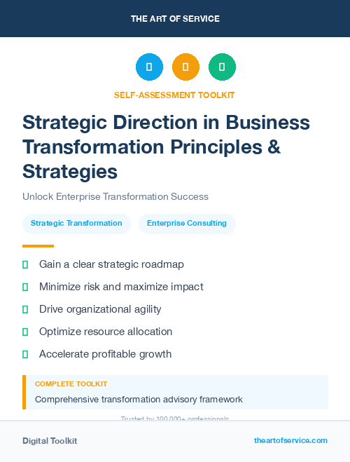 Strategic Direction in Business Transformation Principles & Strategies