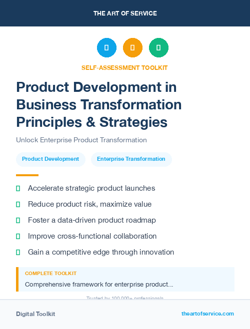 Product Development in Business Transformation Principles & Strategies
