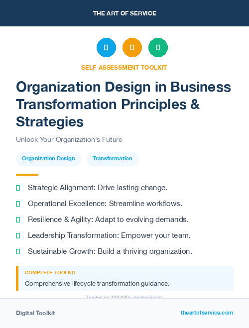 Organization Design in Business Transformation Principles & Strategies