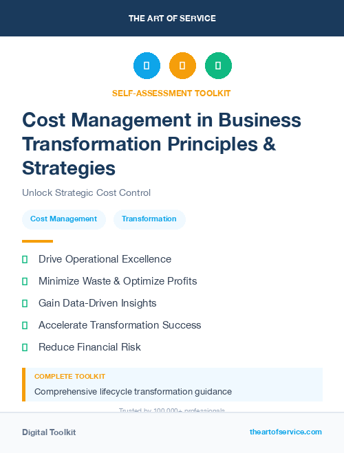 Cost Management in Business Transformation Principles & Strategies